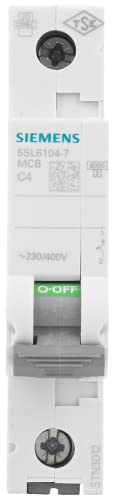 SIEMENS - Siemens 5SL61047 Leitungsschutzschalter 6kA C4 1P in 1TE 230/400V, MCB, Sicherungsautomat