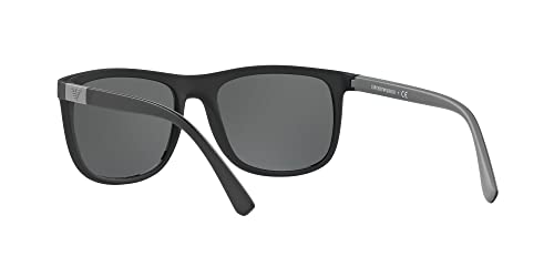Emporio Armani Men's Ea4079 Square Sunglasses, Matte Black/Grey, 57 Mm #TOP5