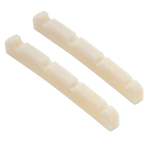 Musiclily Slotted Bone J Bass Nut For Fender Standard 4 String Jazz Bass Replacement,39.5X5.4X3.2Mm(Pack Of 2) #TOP2