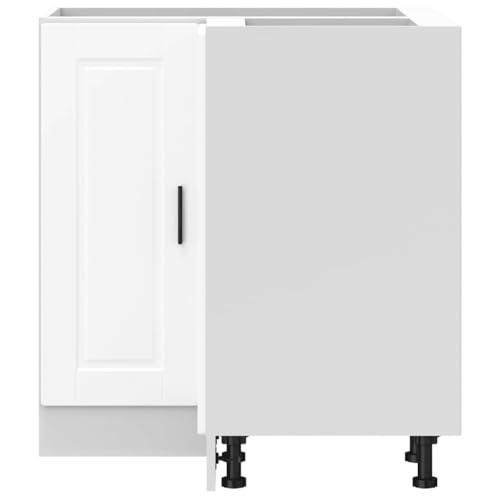 Brokky Kitchen Corner Base Cabinet Porto White Engineered Wood-Kitchen Sideboard Wood Storage Cabinet Accent Cupboard for Dining Room,Living Room,Entryway - Image 5