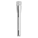 MagLite Mini LED 2-Cell AA Flashlight – High-Powered Compact LED Light with Multi-Mode Function, Water-Resistant Aluminum Build, Adjustable Beam, Includes Batteries & Holster – Silver