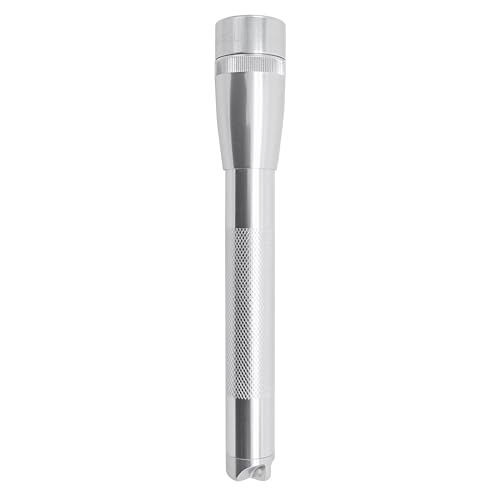Mini Maglite LED 2-Cell AA Flashlight – High-Powered Compact LED Light with Multi-Mode Function, Water-Resistant Aluminum Build, Adjustable Beam, Includes Batteries & Holster – Silver
