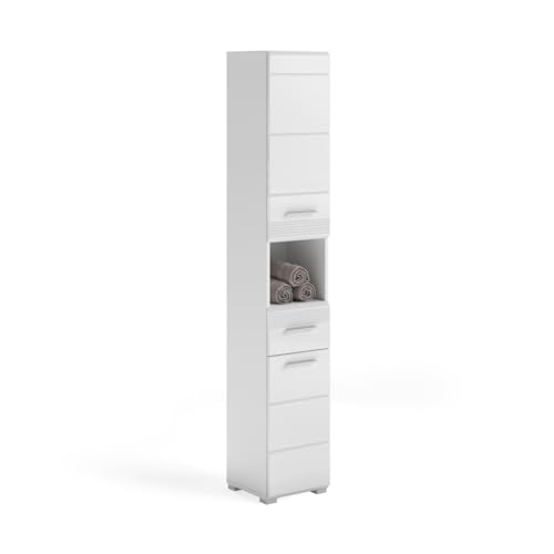 Meublorama Colonne de Salle de Bain – Blanc laqué – KLEANKIN