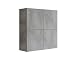 MaMa Store Atena Pensile Doppio Mettitutto 4 ante e sistema di apertura push and pull, Laminato, Grigio Cemento L. 71 X P. 22 X H. 71 Cm