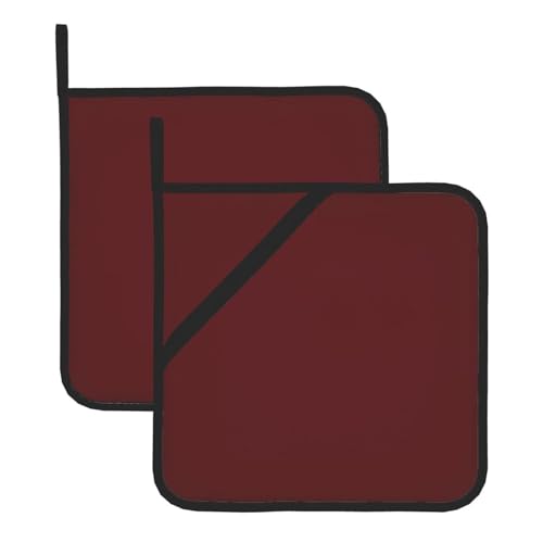 Chestnut Purple Print Pot Holder Set of 2, Heat Resistance Potholders Oven Hot Pads with Pocket for Kitchen, Cooking, Baking, Oven, Microwave, BBQ (20.5 X 20.5 Cm)