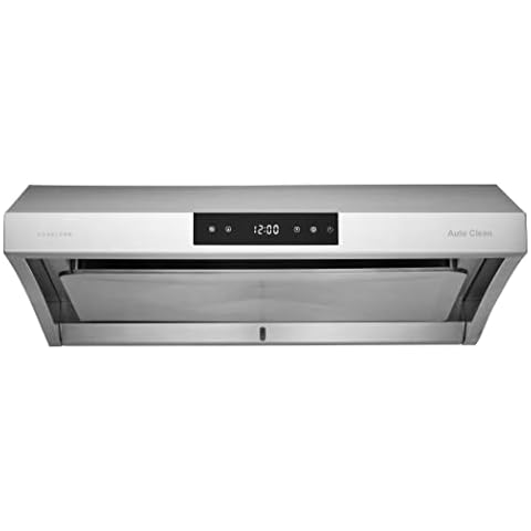 Hauslane | Chef Series Range Hood 30" PS38 PRO PERFORMANCE Stainless Steel Slim Under Cabinet Range Hood Design | Steam Auto Clean, Touch Panel | Superior Perimeter Aspiration Extraction Cover