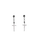 Black Earring for Men - Dangle Cross Earring in Oxidized Sterling Silver with CZ Diamonds - Single o