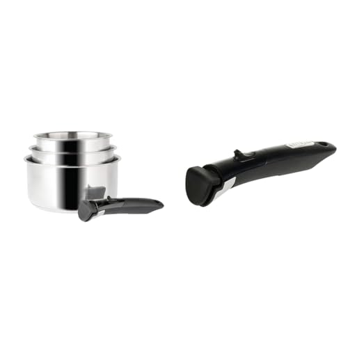 Sitram 713511 SITRAM-713511-Lot 3 casseroles 16+18+20cm Sitramovible Arpège en INOX & 712773 SITRAMOVIBLE - Poignée amovible pour poêle, casserole, wok, sauteuse des gammes Sitramovible