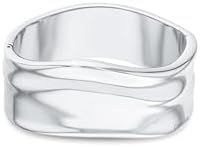 Calvin Klein Elemental Bangle Bracelet for Women, Organic Inspired Design, Boldly Sculpted, Stainless Steel, Hinge closure, Jewelry Accessories, Standard, Stainless Steel, no gemstone