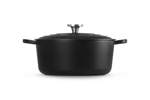 Image of Le Creuset Enameled Cast Iron Round Dutch Oven, 7.25 qt., Licorice /Crucible