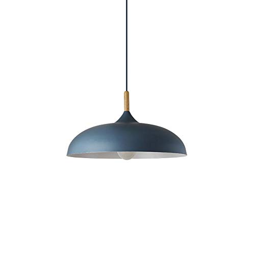 Plafonnier E27 réglable en aluminium et bois bleu pour éclairage de plafond
