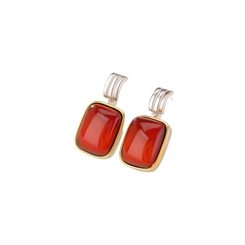 Boucles d'oreilles onyx agate rouge pour illuminer vos tenues chic