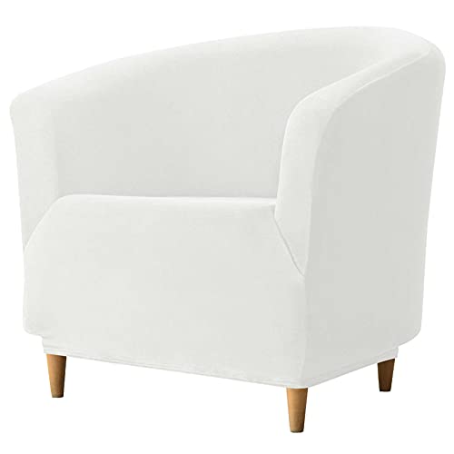 JHLD Velvet Club Chair Slipcover, Soft Tub Chair Cover Stretch Tub Chair Slipcover Couch Cover for Living Room Bedroom-Cream-Club Chair