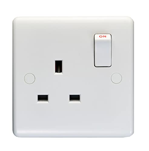Eurolite Enhance White Plastic 13A 1 Gang Switched Socket Double Pole