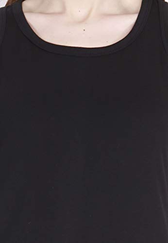 Image of FLEXIMAA Women's Cotton Plain Round Neck Sleeveless T-Shirt