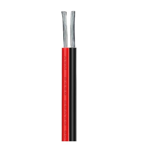 Cable De Extensión De PVC Rojo Y Negro De 5/10/20m, 2 Pines, 22awg, 20awg, 18awg, Alambre Doméstico De Cobre Estañado(UL2468 20m,20 AWG)