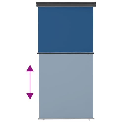 Auvent latéral de balcon bleu 125x250 cm avec store vertical rétractable - 6