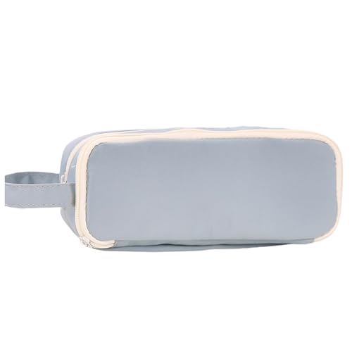 Image of Big Capacity Pencil Case 5 Compartments Large Pencil Pouch Pen Bag Pencil Box Holder Organizer Simple Storage Aesthetic Stationery Cosmetic for Adults Men Women College Office Essentials (Blue)