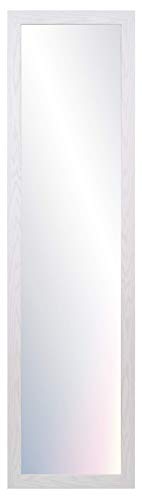 Chely Intermarket, Espejo de pared cuerpo entero 35x140cm(M. exterior 42x147cm) MOD-128(Blanco-Raya) Forma rectangular | Decoración de salón, recibidor, dormitorio | Acabado Elegante (128-35x140-6,15)
