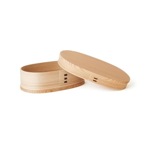 大館工芸社 Akita Cedar 2540 Bendowappa Bento Box, Medium, Magewappa Bento Box, Made in Japan
