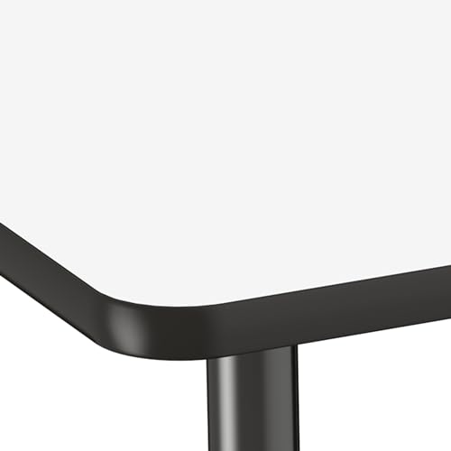 Image of FDP Dry-Erase Mobile Flower Activity School and Office Table (60 inch), Super Legs w / Glides and Casters for Collaborative Spaces, Adjustable Height 19-30 inches - Whiteboard Top /Black Edge