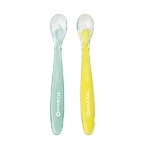 Badabulle B005413 Babylöffel 2er Set – Mintgrün & Gelb