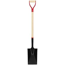 VNIMTI Spade Shovel for Digging, Heavy Duty Spade Shovel with Wooden D-Handle, Square Flat Shovel for Gardening and Edging, 45 Inches