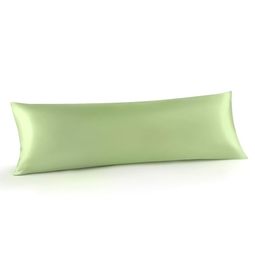 Image of INFIIXSO Silk Pillowcase Sage Green 20 inchx54 inch