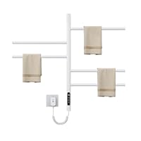 Badkamer wandverwarming Handdoekverwarmer, elektrische handdoekrails, verwarmd handdoekenrek Badkamer wandgemonteerde radiator 6-bar draaibaar 180 graden handdoekdroger Home badkameraccessoires wwyy