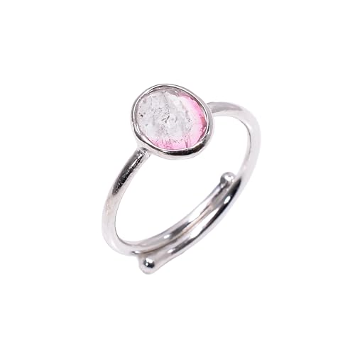 Bague en tourmaline verte naturelle et argent 925 réglable pour un éclat haut de gamme