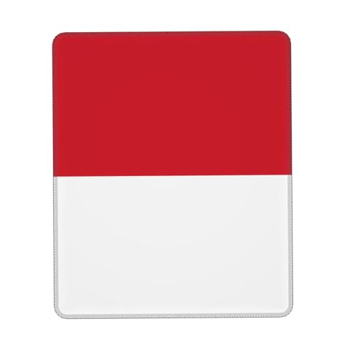 Tapis de souris imprimé drapeau de Monaco confortable - Base antidérapante en cuir PU, design lisse et moderne pour bureau, maison, 7 x 21,8 cm