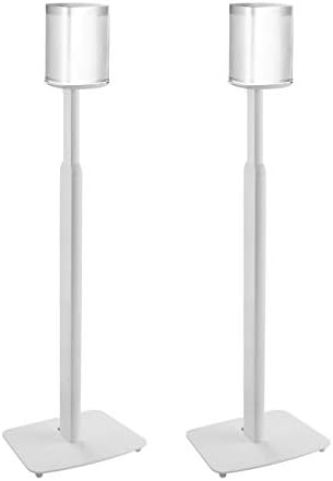 ynVISION.DESIGN Height Adjustable Floor Stands Compatible with Sonos One, One SL, Play:1 | 2 Pack | (White)