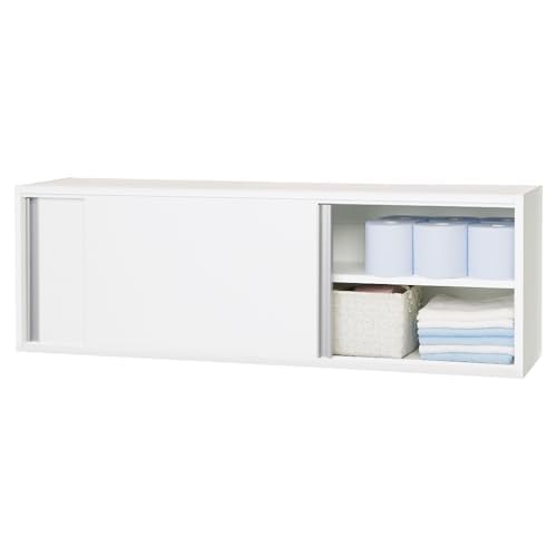 洗面所 ランドリー収納 洗面所収納 隙間収納 光沢仕上げ吊り戸棚 横型引き戸タイプ 幅120cm高さ40cm