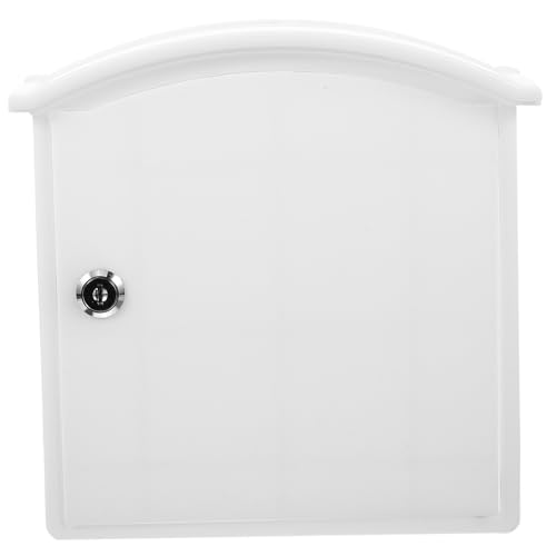 BESPORTBLE Lockable Plastic Milk Box for Outdoor Deliveries Key, Sealed Porch Package Storage Locker, White Sturdy Dairy Package Drop Box for Balcony Use