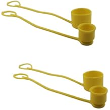 Yellow Rubber Dust Caps/Plugs For 1/2 Body Flat Face Hydraulic Bobcat Skid Steer Quick Couplers 2 Sets