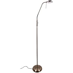 Lámpara De Pie Ikea Amazon BEL AIR HOME - Lámpara de pie de salón STUDIO con bombilla LED incluida y cuerpo flexible para una iluminación precisa Altura de 140 cm (CUERO)