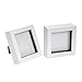Nicola Spring 4x4 (10 x 10cm) Square Box Glass Photo Picture Frame, Standing & Hanging - White - Pack of 2