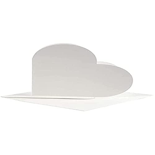 Create Crafts 23760 Create Craft - Tarjetas en forma de corazón, 10 unidades, 14 x 14 cm, color blanco roto