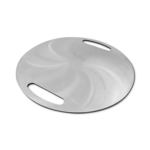 SnS Grills Slow 'N Sear Carbon Steel Flat Top Plancha Griddle - Rotating Durable Griddle for Kettle Grill BBQs - Outdoor Cooking Accessory - Fits 22” Kettles