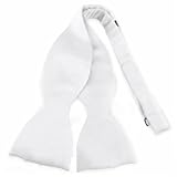 TigerTie soi-même nouer - N ud papillon aus 100% Polyester, couleur blanc - qualité en sat...