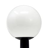 KastLite Lamp Post Globe Combo Lighting Fixture | 12" White Lens with Black Fitter Wing Clips | Fits