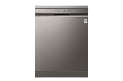 LG DF365FPS - Lavavajillas Independiente Serie 3 14 Puntos Sistema QuadWash con 4 brazos Pulverizador de vapor TrueSteam Apertura de Puerta Automática 3 Cesta para Cubiertos Wifi Gris