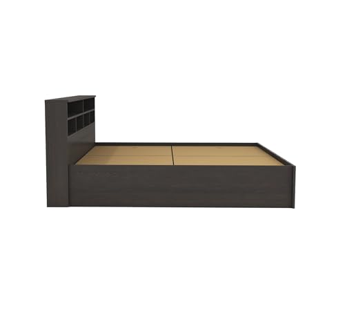 Image of DesignFit Engineered Wood Queen Size Bed with Box Storage | Wooden Double Bed Cot Palang Furniture for Bedroom Living Room Home Hotel (Wenge Finish) 1 Year Warranty