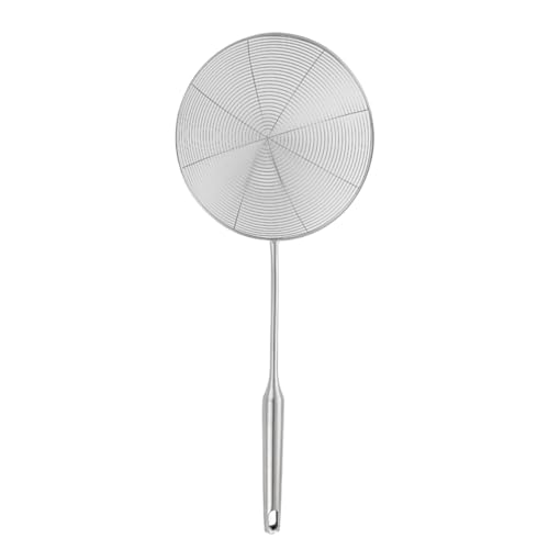 揚げスキマースプーン - ハンドル付きの耐久性のあるステンレス鋼脂肪分離器、オイルドレインネットスプーン、軽量ワイヤーメッシュストレーナーツールフライ肉テンプラパスタシーフード|ホームキッチンに最適です