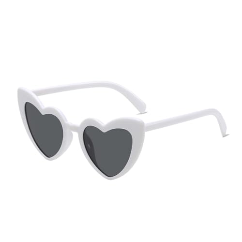 UEAVOID 2 Paar Gafas de Sol Corazón, UV400 Protector Solar y Protección UV, Hippie en Forma de Corazón, Fiesta para Adultos, Hombre, para Fiestas, Viajes, Sesión de Fotos, Blancas Mujer
