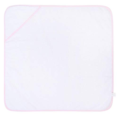 Adore Home 2 x Hooded Baby Towel Soft 100% Cotton Bath Wrap Pack of Two Towels, Pink & White