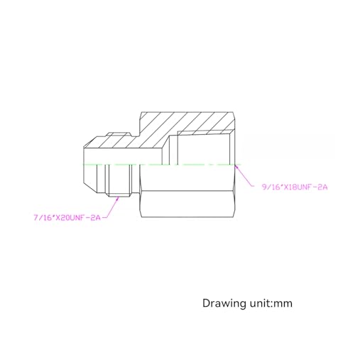 Image of HFS(R) 1 /4 inch Female SAE to 3 /8 inch Male JIC Flare Pipe Fitting Reducer Adapter Stainless Steel 304 (1 /4 inch FSAE x 3 /8 inch MJIC)