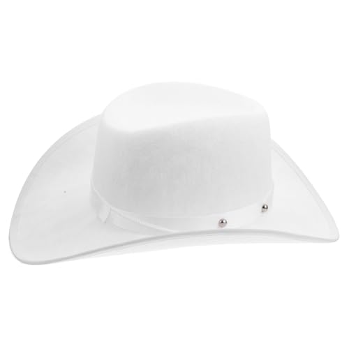 Chapeau de cowgirl blanc style occidental moderne pour fêtes thématiques