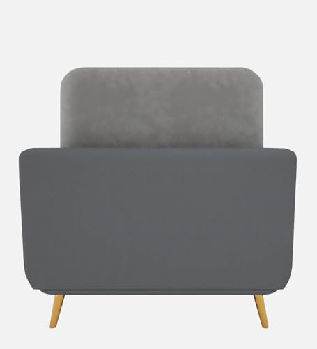 Image of Modern & luxury cushioned couch relax sectional sofa in fabric & velvet and Heavy Duty sofa ideal for bedrooms, living rooms, guest rooms, homes, and office-(One Seater Grey & Beige).