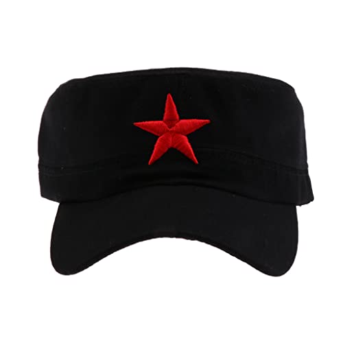 Tachiuwa Boné de Algodão Solário para Masculina com Fivela Ajustável, Preto